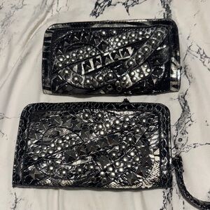 Buckle Black Studded Women's Wallet